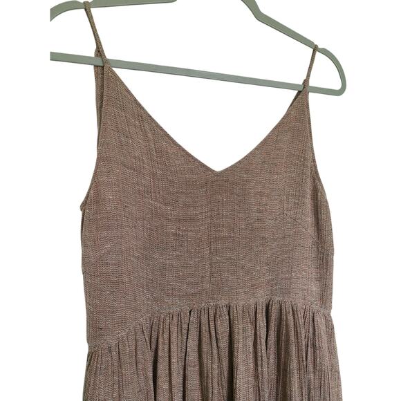 Jeana Sohn Brown Multicolor Linen Cotton Midi Dress Size 1 - Picture 3 of 10